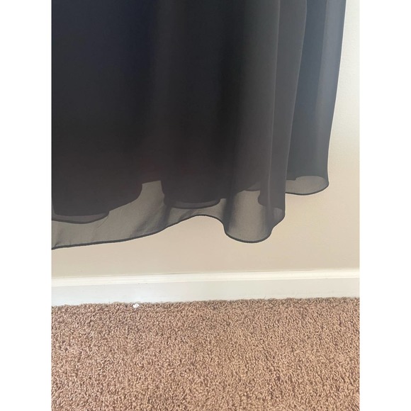 Bill Levkoff Leighton Formal Dress Black Chiffon Halter A-line Princess Size 16 - Picture 7 of 16